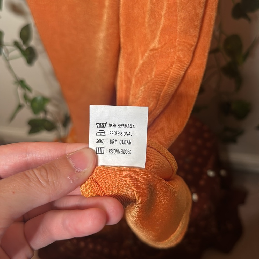 Kollyy Orange Spaghetti Strap Cowlneck Midi Dress NWOT - Picture 9 of 9